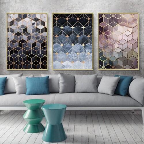 Drop Shipping Canvas Painting Wall Art Abstract Geometric Poster and Prints Modern Home Living Room Decorative Picture No Frame