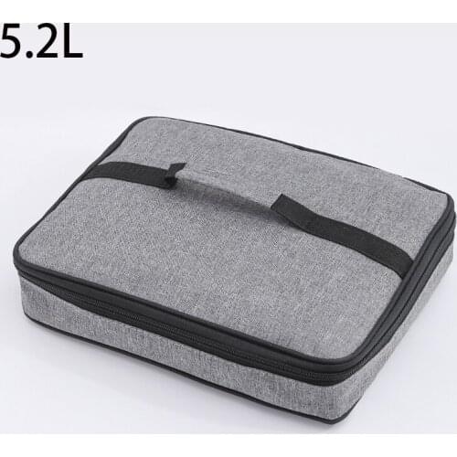 5.2L Lunch Box Bag Insulated Lunch Bag Female Canvas Large Tote Bag Hand Carry Thick Aluminum Foil Insulation Bag