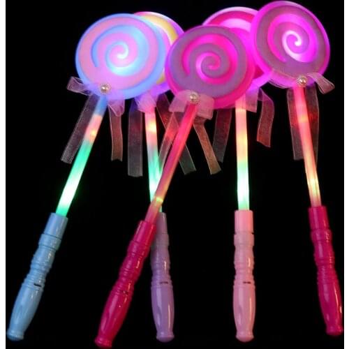 LED Lollipop Fairy Princess Wand Flash Light Glow Stick Party Supplies Lamp Toys