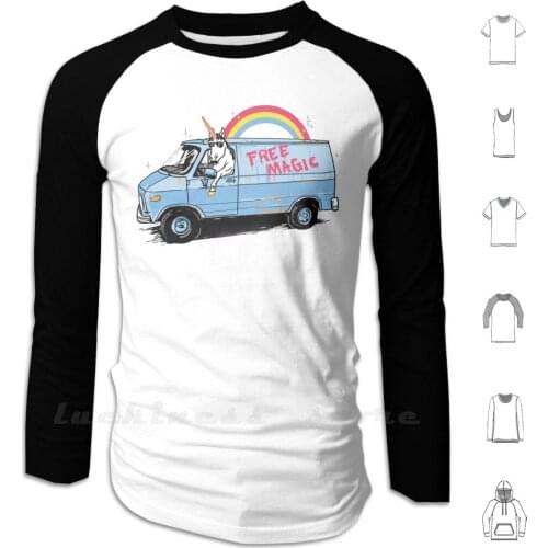 Unicreep Hoodies Long Sleeve Unicorn Creep Stranger Creepy Van Windowless Car Vehicle Danger Rainbow Free Magic