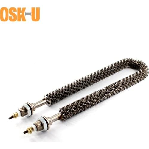 Finned Tubular Heating Element U Type 220/380V 10/12mm Tube Diameter Heater Element M16/M18 Thread U Type Heating Tube for Oven