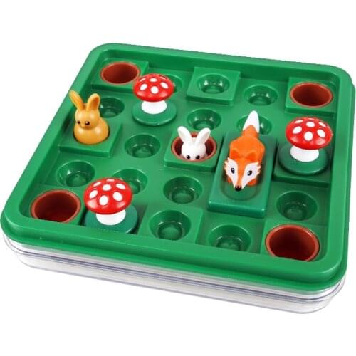 Jumpin rabbit smart game visual perception Portable Table Puzzle toy Memory Training Place the level to move the block through t