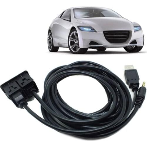 1.5M Car Dash Flush Mount USB Port Panel 3.5mm AUX USB Extension Cable Adapter