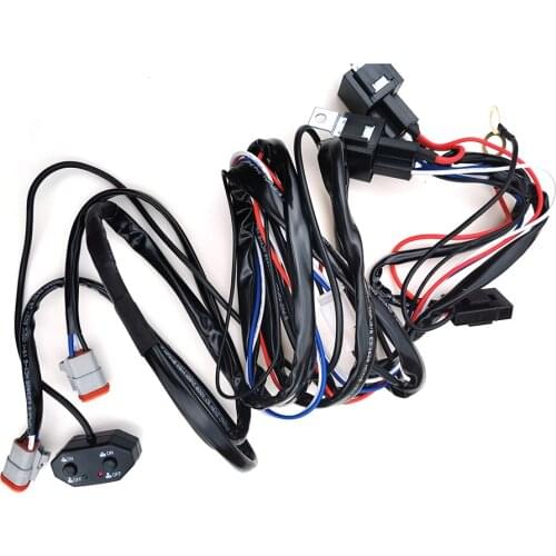 1 Piece Wire Harness With Switch Relay 40A 3 Pins High Low Beam Cable Connect 2 Lights DT Connectors or Pins for Off-road Lights