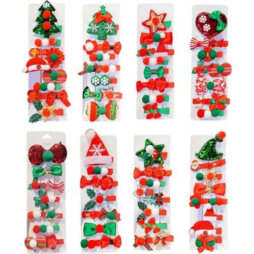 10/PCS/Set Christmas Gifts Set Girl Hair Clips Barrettes Hair Ornament Headband Children Hairpins Hair Accessories For Kids