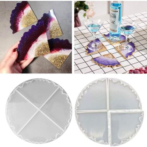 2Pcs Silicone Interlocked Coaster Mold Irregular Cup Bowl Mats Epoxy Resin Molds