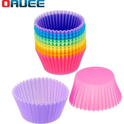 7cm 9 color Silicone Cake Mold Round Muffin Cup Cake Cup Baking Pan Kitchen Cooking Baking Pan Machine Egg Tart Mold Cake Mold