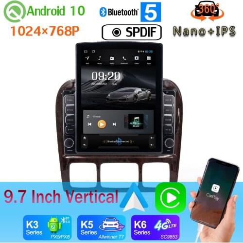 9.7" Vertical Style Car Media GPS CarPlay Android 10.0 360 Camera Radio For Mercedes Benz S-Class W220 S400 S430 S500 PX6 4+64G