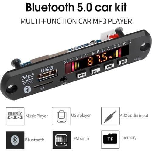 DC Car MP3 Player 12V MP3 WMA Decoder Board Audio Module USB TF Radio Bluetooth5.0 Wireless Music With Power Protection For Car