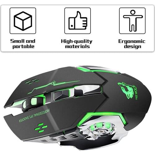 X8 Wireless Gaming Mouse Rechargeable Silent LED Backlit USB Optical Ergonomic Gaming Mouse for LOL Mice Gamer Mouse For PC