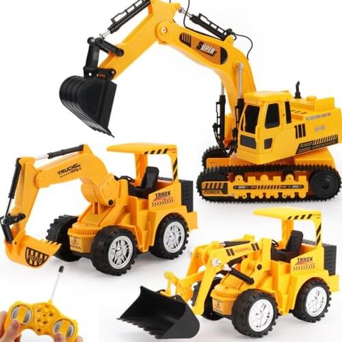 Wireless Remote Control Car Engineering Vehicle 12 Channels Mining Hook Machine Charging Forklift Bulldozer Model Rc Toy Store