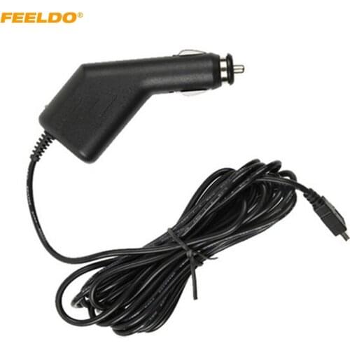 FEELDO 3.5M Car Charger Auto Video Recorder USB Charger General GPS Navigator Power Cord #HQ5492