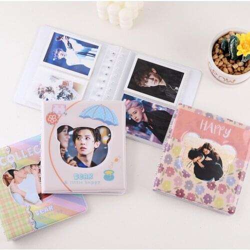 68 Capacity Cute Bear Photo Album for 3-inch Lomo Card Photocard Mini Photo Album for Ateez Stray Kids Bangtan Boys Kpop Cards