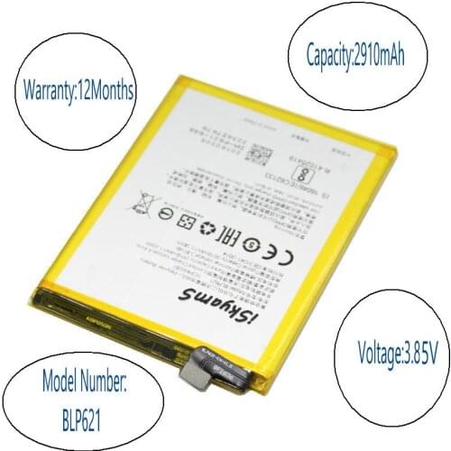 ISkyamS 10pcs/lot 2910mAh BLP621 / BLP 621 Cell Phone Replacement Li-Polymer Battery For OPPO R9s Batteries