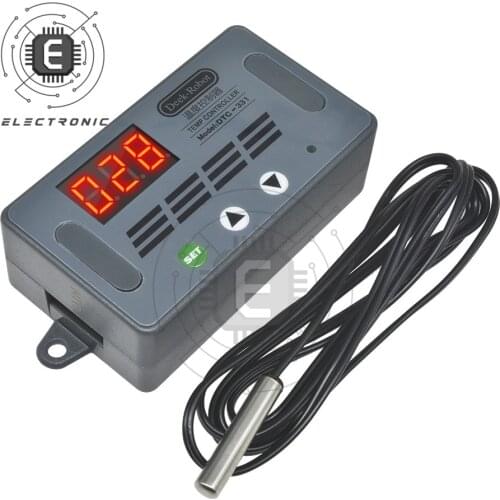DTC-331 12V Digital Temperature Controller 1 Way 10A Relay Switch Output NTC 10K 0.5% Waterproof Sensor Thermostat For Incubator