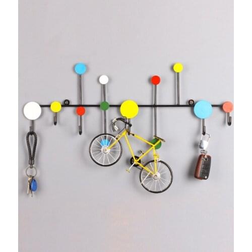 Creative Disc Wall Storage Rack Decorative Metal Hooks Living Room Bedroom Door Coat and Hat Hook Key Hook Row Hook