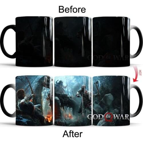 God of War 4 Coffee Mug Novelty Heat Changing Color Porcelain Cups
