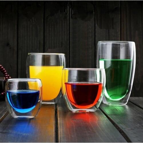 Milk Mug Lightweight Heat Resistant Double Wall Double Layer Glass Mug Tea Coffee Milk Mug