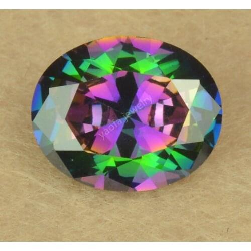 Sale 2X3~13X18mm Plating Mix Color Rainbow Synthetic Gems Cubic Zirconia Loose Oval Shape Brilliant Cut CZ Stone For Jewelry