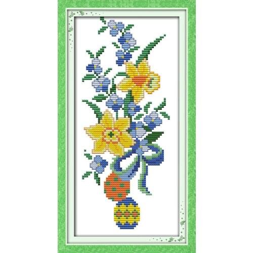 Beetle with morning glory cross stitch kit floral Aida count 18 14ct 11ct print embroidery DIY handmade needlework supplies bag