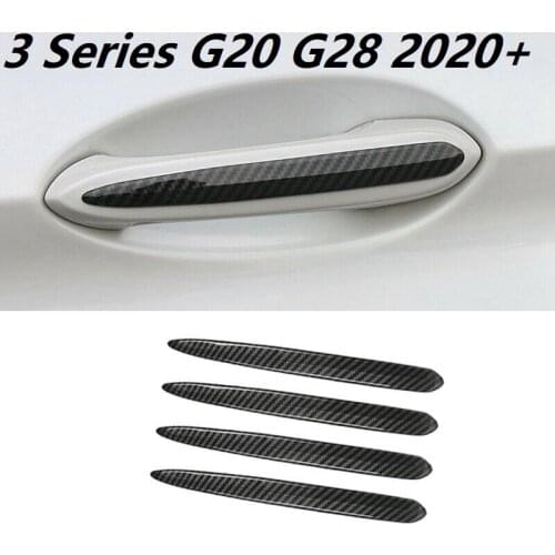 NEW-Car Outer Door Handle Decorative Trim Strips Carbon Fiber Color for BMW 3 Series G20 G28 2020