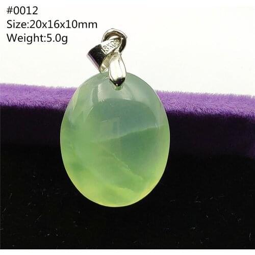 Genuine Natural Green Prehnite Pendant Gemstone Necklace Clear Bead Crystal Water Drop Jewelry AAAAA