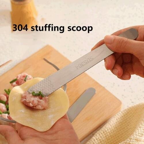 New Stainless Steel Spoon Stuffing Scoop Dumpling Tools Stuffing Spoon Flat Dumpling Tool Home Kitchen Accessories