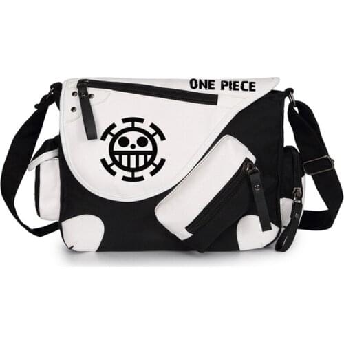 Japan Anime One Piece Luffy Straw Hat Law White Beard Canvas Shoulder Bag Crossbody Bags Schoolbags Messenger Bag