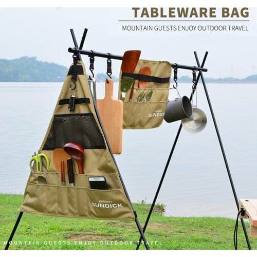 900D Oxford Outdoor Picnic Hanging Storage Bag Triangle /Rectangle Camping Tableware Storage Bags Outdoor Organizer Supplies