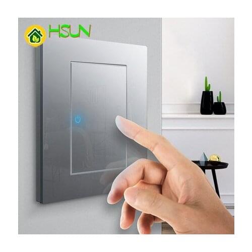 86 Type Ash Tempered glass Switch 1 2 3 4 gang 1 2 way Lizard Point Switch Comuter TV Telephone Socket Household Wall Switch