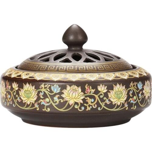Mosquito Coil Holder Stand Arabic Ceramic Enamel Hand Made High-end Incense Burner Living Room Gift Items for Home Decoration