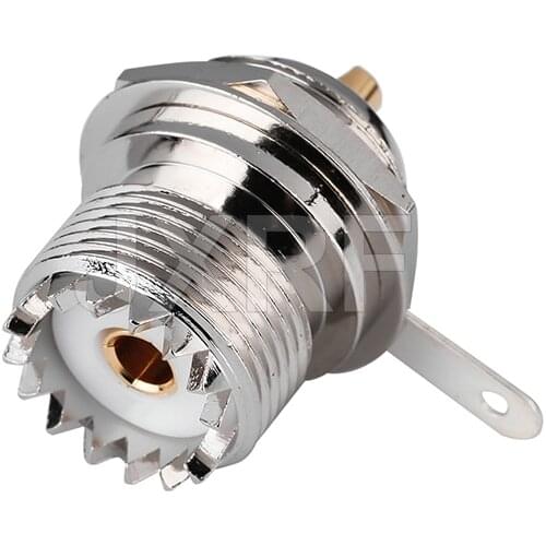 JXRF Connector UHF SO239 Female Jack Bullkhead Nut Solder for Panel Mount RF Coaxial Adapter