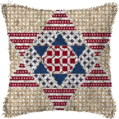 Lattice DIY Latch Hook Rug Kit 3D Segment Embroidery Pillow Wool Cross Stitch Carpet Set Crafts