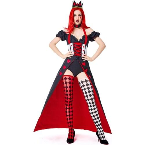 Deluxe The Red Queen Costume Cosplay For Women Dress Up Halloween Costume For Adult Carnival Party Suit