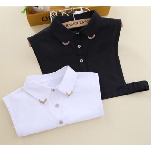 Handmade Cotton shirt false collar New handmade elegant wild lady fake shirt fake collar white fake collar womens bead wild