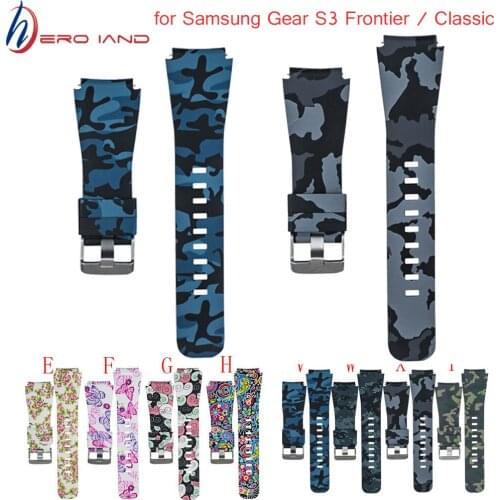 Sport soft Silicone strap for Samsung Gear S3 Frontier Classic Watch band Replacement Printing Pattern Smart Wristband Bracelet
