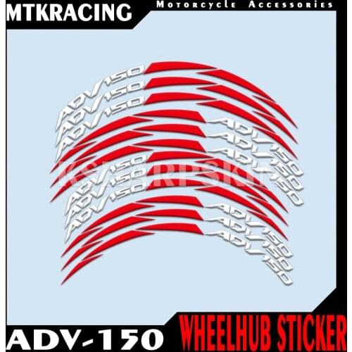 Motorcycle wheel hub sticker reflective moto accessories rim decoration sticker logo custom for Honda adv150 tire sticker adv 15