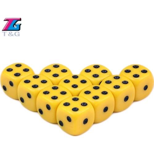 High Quality 10pcs 16mm Solid Color Rounded Corner Standard Dots Gambling Dice 6 Sided for Bar Games/Entertainment As Gift