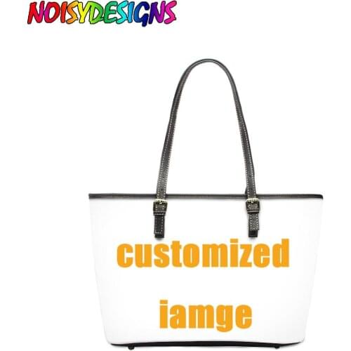 NOISYDESIGNS Customized Logo Images Printing Leather Women Bags Design Handbags Casual Shoulder Bags Ladies Bolsa Mujer 2020