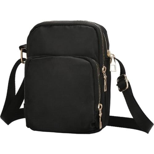 Womens Shoulder Bag Mini Multifunctional Nylon Oxford Cloth Messenger Bag Zipper Mobile Phone Handbag Women Crossbody Bag