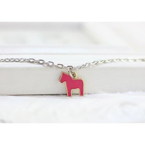 Hot Horse Anklets for Women Korean Style Fashion Jewelry with Ceramic Beads Girl Anklet with Bell Foot Chain Birthday Gift Pink