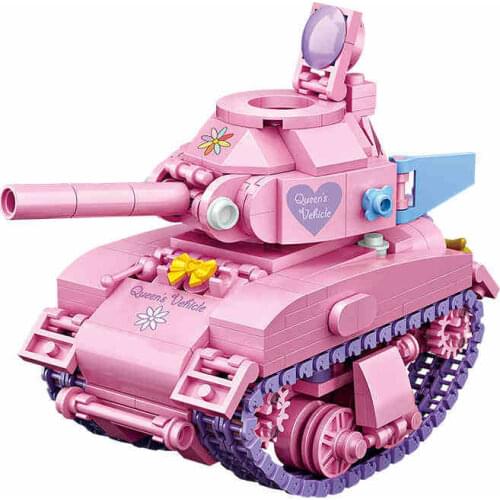 455pcs LOZ MINI Building Blocks pink tank Model creative assembly Anime Educational Action Figuers Toys for kids Brinqueos1118
