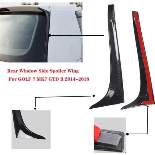 Carbon Fiber Rear Window Side Spoiler Wing Car-styling Auto Rear Window Mirror Tail Accessories For GOLF 7 MK7 GTD R 2014-2018