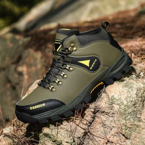 Brand Mens Waterproof Sports Shoes Outdoor Mens Hiking Shoes Work Shoes Size 39-47 Safety Non-slip Hiking Mens Shoes