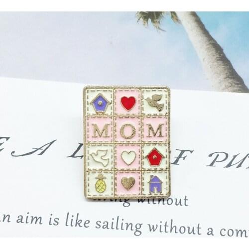 Mom text link book color brooch personality child luminous crystal toy clothing fashion denim backpack accessories