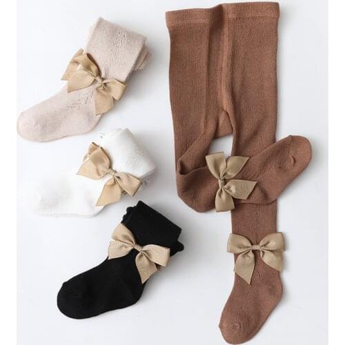 FOCUSNORM 0-6Y Infant Baby Girls Bowknot Mesh Pantyhose Bowknot Solid Color Leggings 4 Colors
