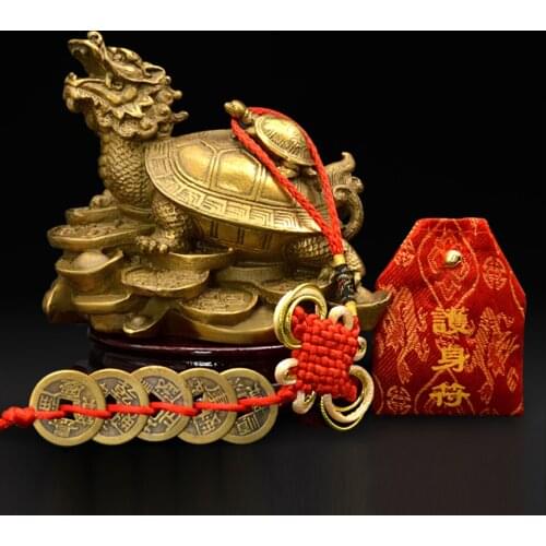 China fengshui brass dragon turtle Tortoise wealth lucky statue Metal crafts Home decorations gift metal handicraft