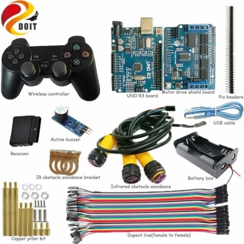 DOIT Wireless Handle/joystick Control kit for Robot Crawler Tank Car Chassis for Arduino IR Obstacle Avoidance DIY RC Toy