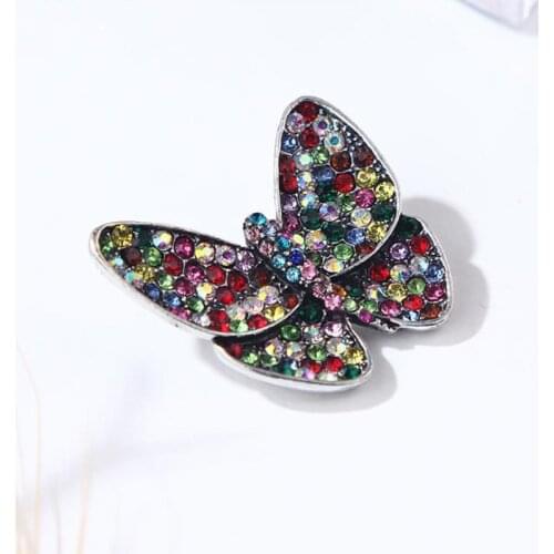 Colorful Animal Butterfly Crystal Brooch Pin Jewelry Women Custome Gift halloween cute pins cubre bocas para