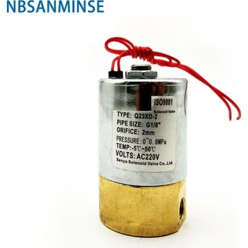 Q22XD / Q23XD Brass Valve G1/4 G1/8 2/2 3/2 Way Direct Acting Solenoid Valve two way valve DC24V 12V AC220V 110V NBSANMINSE